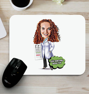 Göz Doktoruna Hediye Karikatürlü Mousepad - 1
