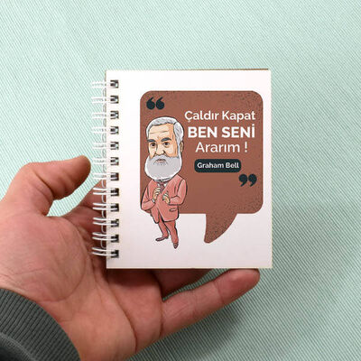 Graham Bell Esprili Mesajlı Not Defteri Hediyelik - 1