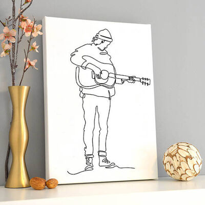 Guitarist Sanatsal Kanvas Tablo - 1