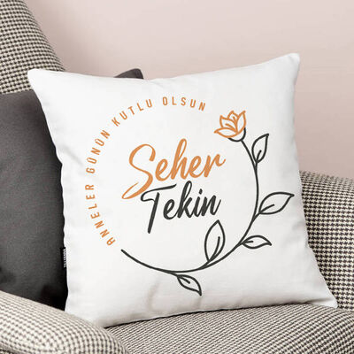 Gül Motifli Anne Sevgisi Yastık - 1