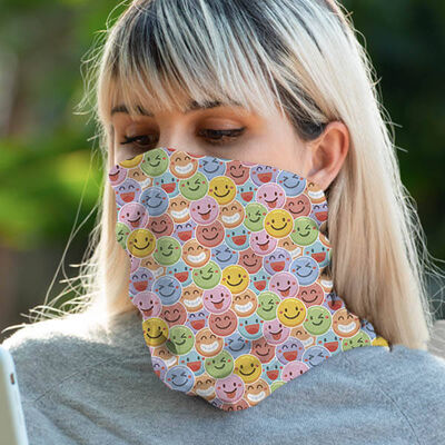 Gülen Emojiler Boyunluk Maske Bandanası - 1