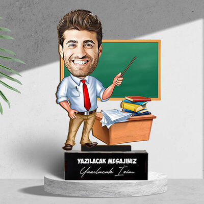 Güler Yüzlü Öğretmenim Karikatürlü Biblo - 1