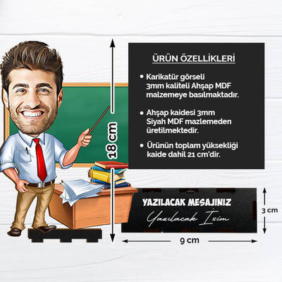 Güler Yüzlü Öğretmenim Karikatürlü Biblo - 2