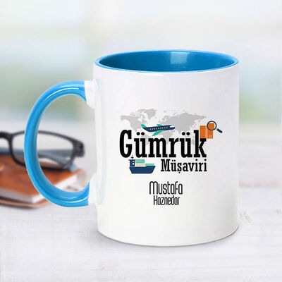 Gümrük Müşaviri İçin Mavi Kupa Bardak - 1