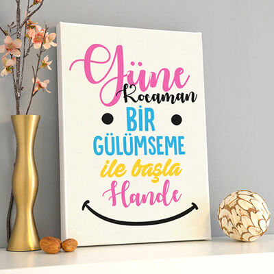Güne Gülümseme ile Başla Kanvas Tablo - 1