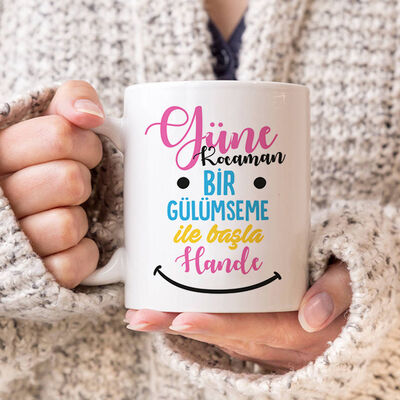 Güne Kocaman Bir Gülümseme İle Başla Kupa Bardak - 1