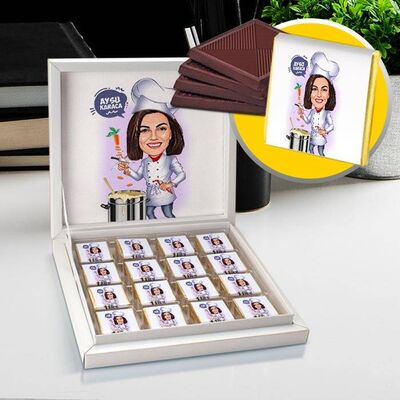 Güzel Aşçı Karikatürlü Çikolata Kutusu - 1