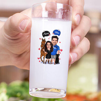 Güzel Aşkımız Karikatürlü İkili Rakı Bardağı Seti - 3