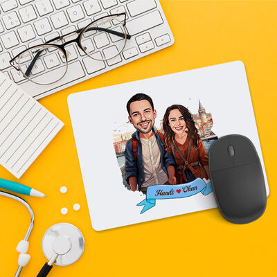 Güzel İstanbul ve Aşkımız Karikatürlü Mousepad - 1