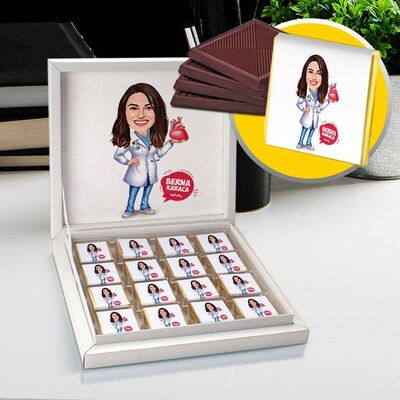 Güzel Kalp Doktoru Karikatürlü Çikolata Kutusu - 1