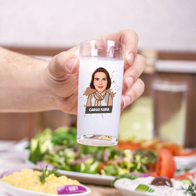 Güzel Kız Karikatürlü İkili Rakı Bardağı - 2