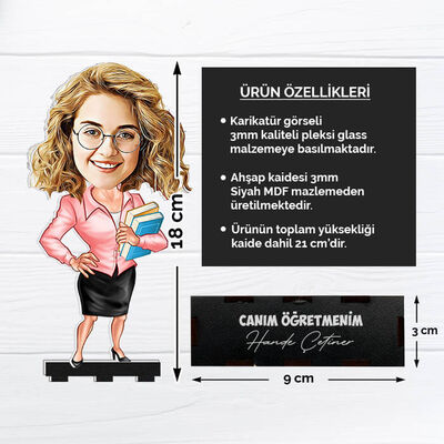 Güzel Öğretmenim Karikatürlü Masa Biblosu - 6