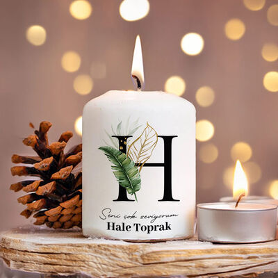 H Harfli Kişiye Özel Mum - 1
