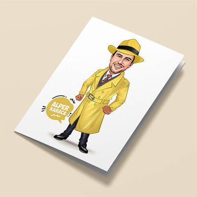 Hafiye Erkek Karikatürlü Tebrik Kartı - 1
