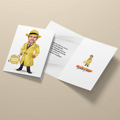 Hafiye Erkek Karikatürlü Tebrik Kartı - 3