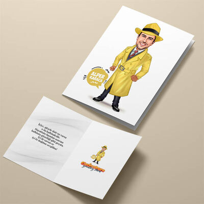 Hafiye Erkek Karikatürlü Tebrik Kartı - 4