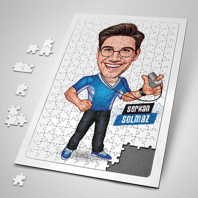 Hakemlik Yapan Erkek Karikatürlü Puzzle - 1