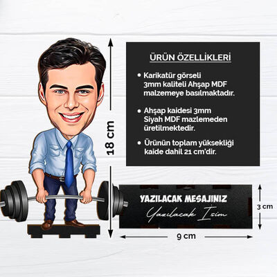 Halter Kaldıran Erkek Karikatürlü Biblo - 2