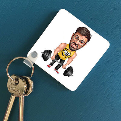 Halterci Karikatürlü Anahtarlık - 1