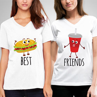 Hamburger ve Kola Arkadaşlık Tişörtü - 1