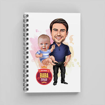 Harika Baba ve Bebeği Karikatürlü Defter - 1