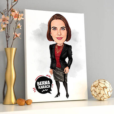 Harika Kadın Karikatürlü Kanvas Tablo - 1