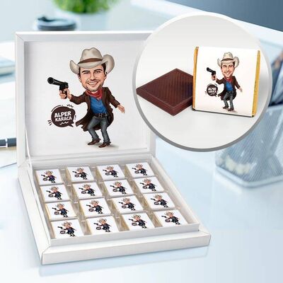 Harika Kovboy Karikatürlü Çikolata Kutusu - 1