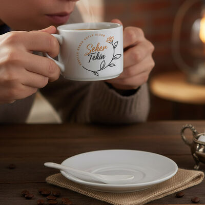 Harika Süslemeli Anneye Hediye Nescafe Fincanı - 1