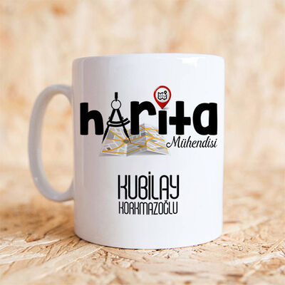Harita Mühendislerine Özel Kupa Bardak - 1
