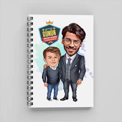 Havalı Baba ve Oğlu Karikatürlü Defter - 1