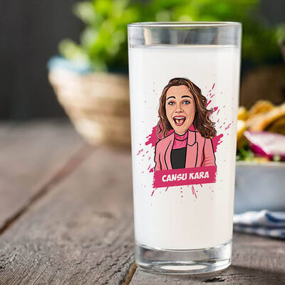 Havalı Hatun Karikatürlü İkili Rakı Bardağı - 1