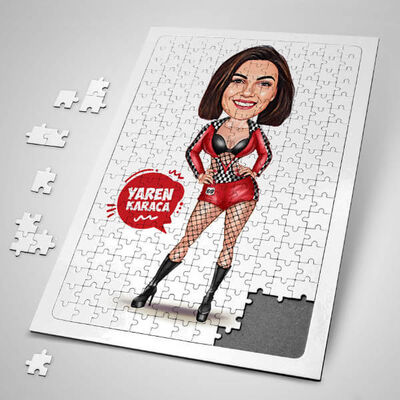 Havalı Hatun Karikatürlü Puzzle - 1