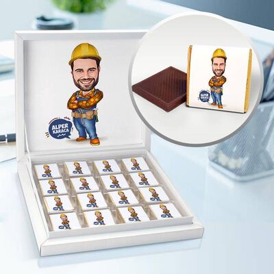 Havalı Mühendis Karikatürlü Çikolata Kutusu - 1