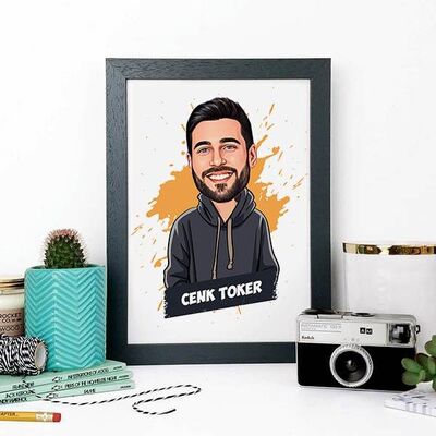 Havalı Sevgilim Karikatürlü Çerçeve - 1