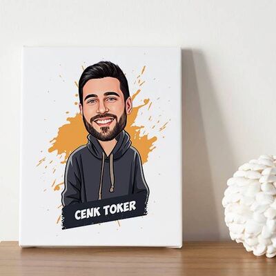 Havalı Sevgilim Karikatürlü Kanvas - 1