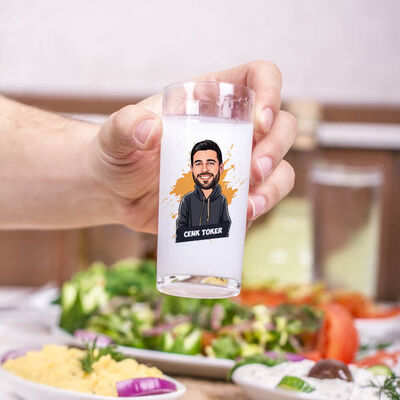 Havalı Sevgilim Karikatürlü Rakı Bardağı - 2