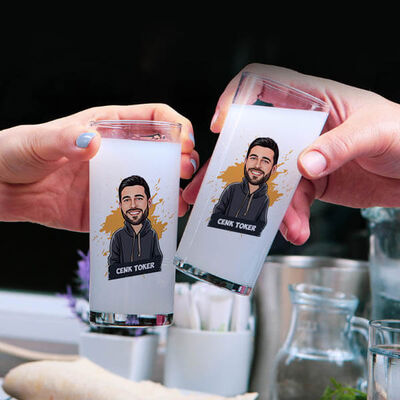 Havalı Sevgilim Karikatürlü Rakı Bardağı - 4