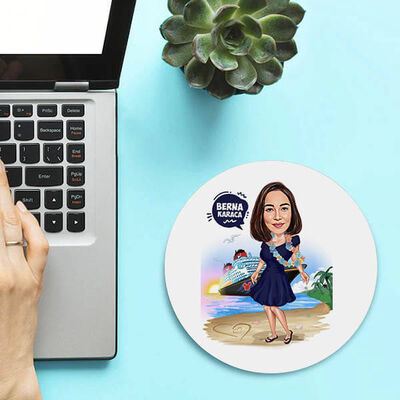 Hawaii Kızı Karikatürlü Mousepad - 1