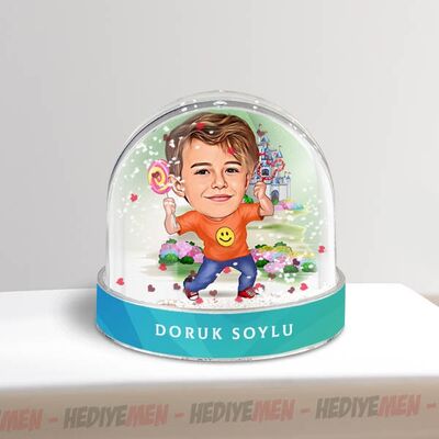 Hayalperest Çocuk Karikatürlü Kar Küresi - 2