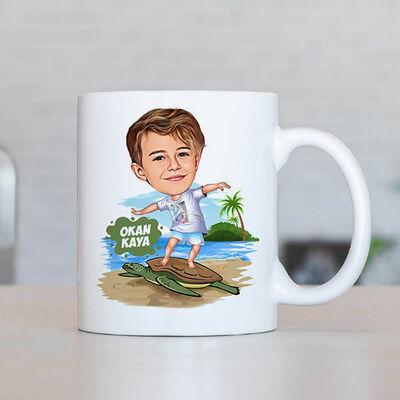Hayvan Sever Çocuk Karikatürlü Kupa Bardak - 1
