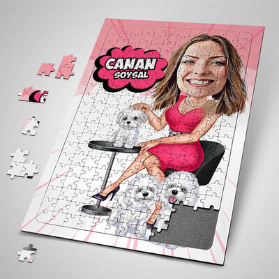 Hayvan Sever Karikatürlü Puzzle - 1