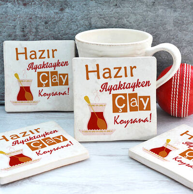 Hazır Ayaktayken Çay Koysana Taş Bardak Altlığı - 1