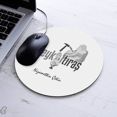 Hediyelik Heykeltıraş Temalı Yuvarlak Mousepad - 1