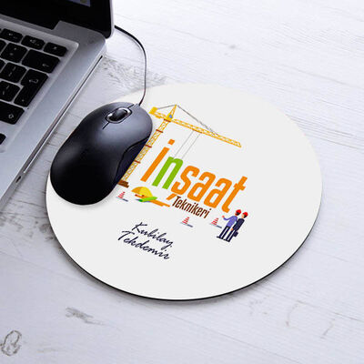 Hediyelik İnşaat Mühendisi Teknikeri Yuvarlak Mousepad - 1