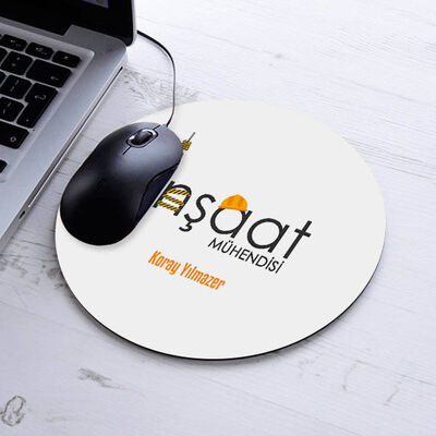 Hediyelik İnşaat Mühendisi Yuvarlak Mousepad - 1