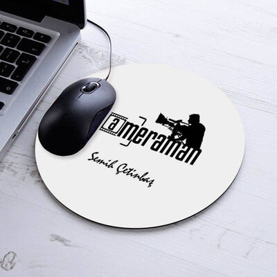 Hediyelik Kameraman Temalı Yuvarlak Mousepad - 1