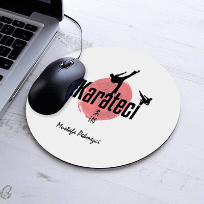 Hediyelik Karateci Temalı Yuvarlak Mousepad - 1