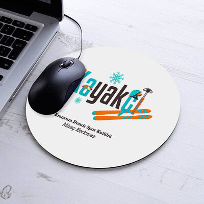 Hediyelik Kayakçı Temalı Yuvarlak Mousepad - 1