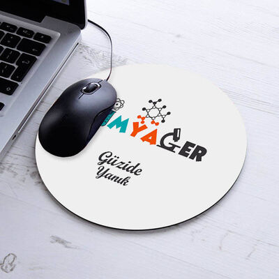Hediyelik Kimyager Temalı Yuvarlak Mousepad - 1