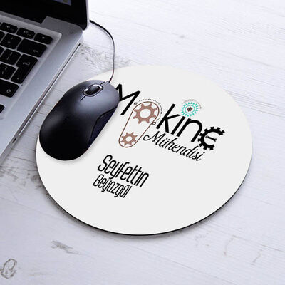 Hediyelik Makine Mühendisi Yuvarlak Mousepad - 1